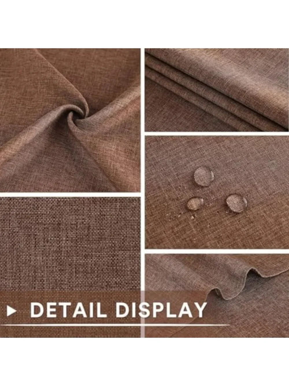 Wrinkle-Free Faux Linen Tablecloth - Textured Washable Cover for Rectangle